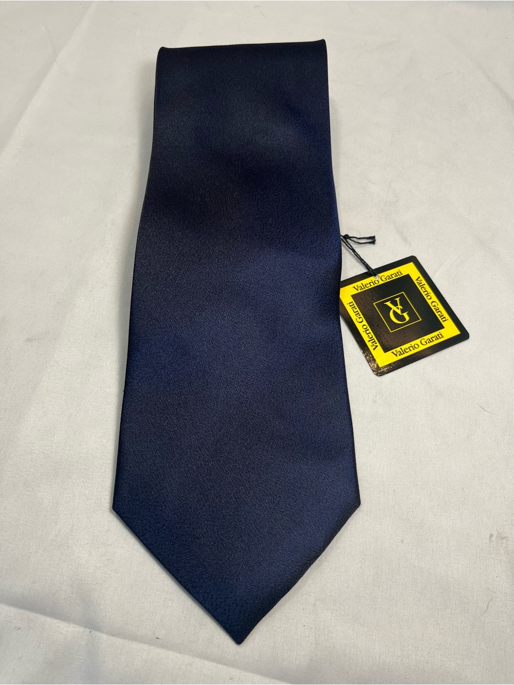 NWT - Valerio Garati Classic Solid Navy Men's Silk Tie